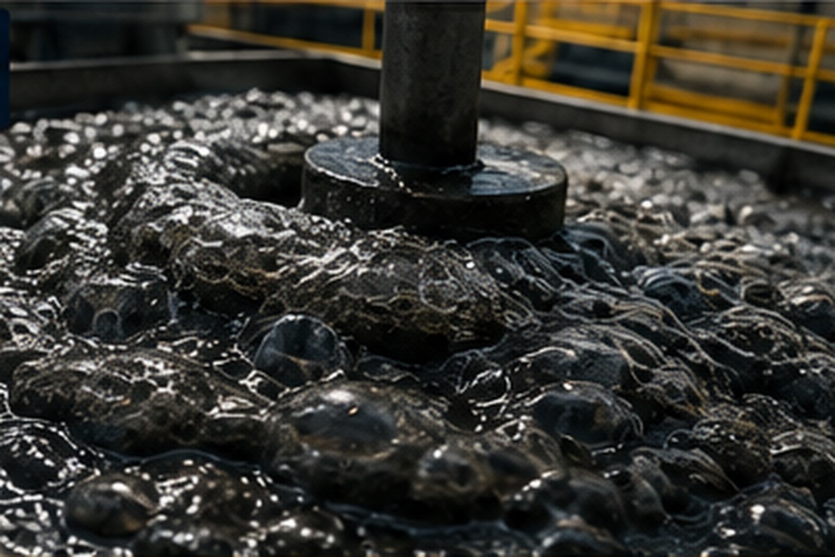Mineral processing operator observing controlled froth in industrial flotation cells